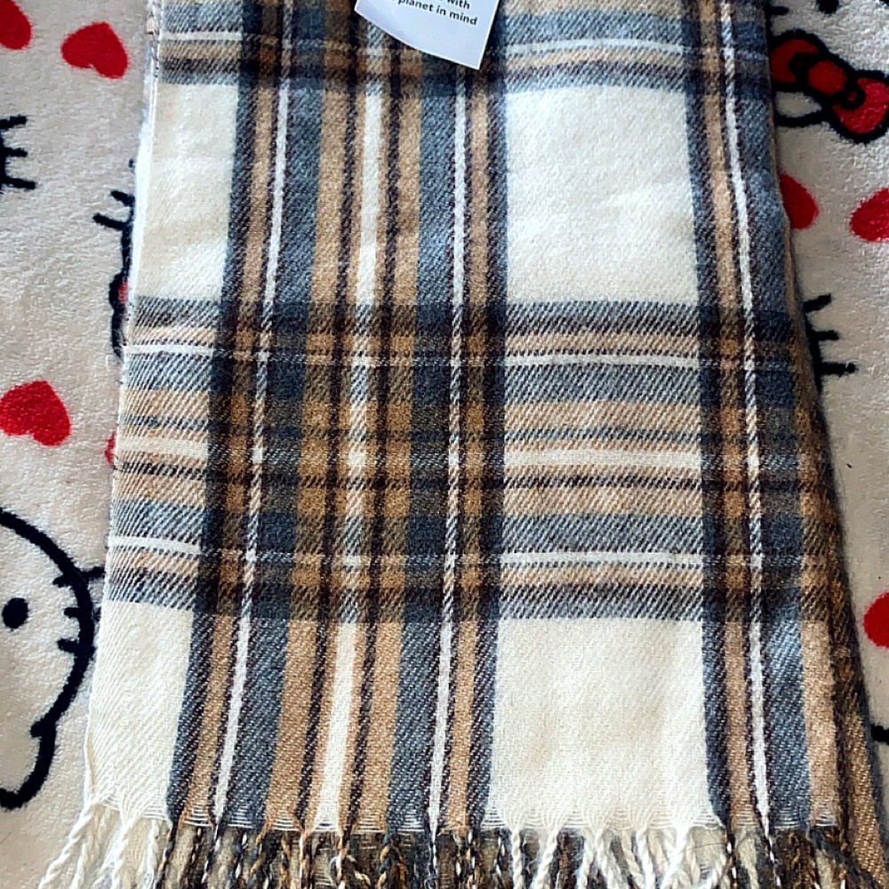 Plaid Fringe Scarf